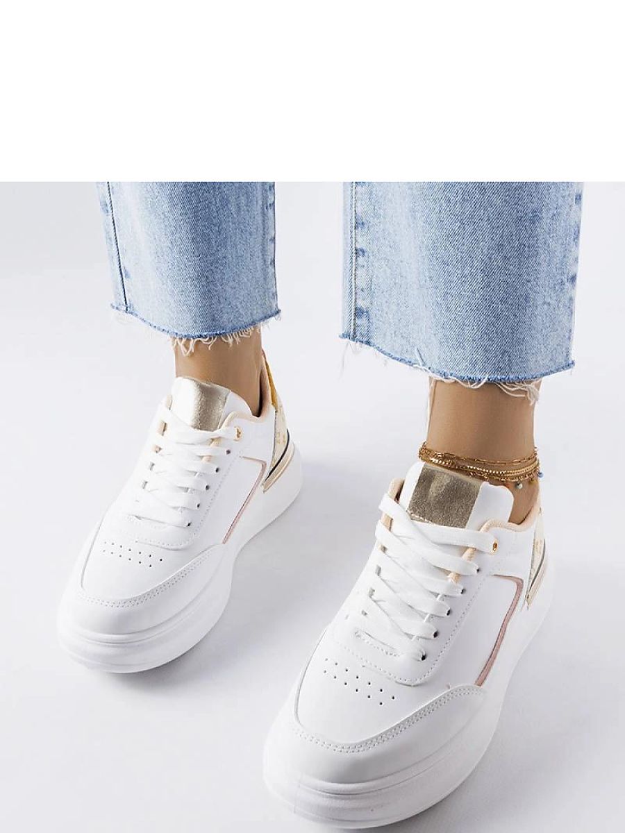 Białe sneakersy z beżowymi wstawkami Margarita - Solea - obrazek 3