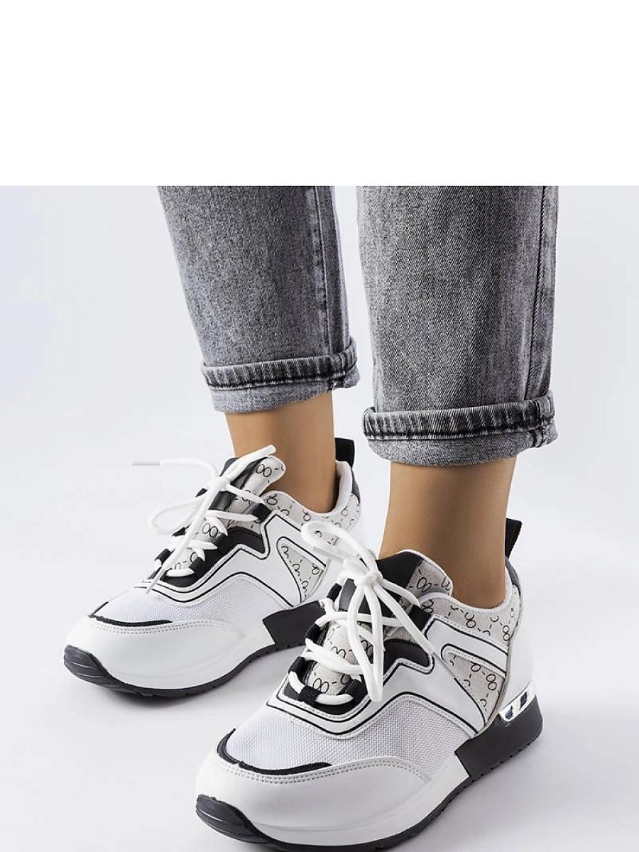 Białe sneakersy ze złotymi elementami Bedord - Solea