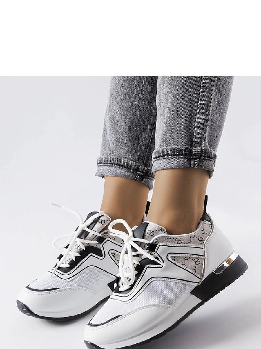 Białe sneakersy ze złotymi elementami Bedord - Solea - obrazek 2