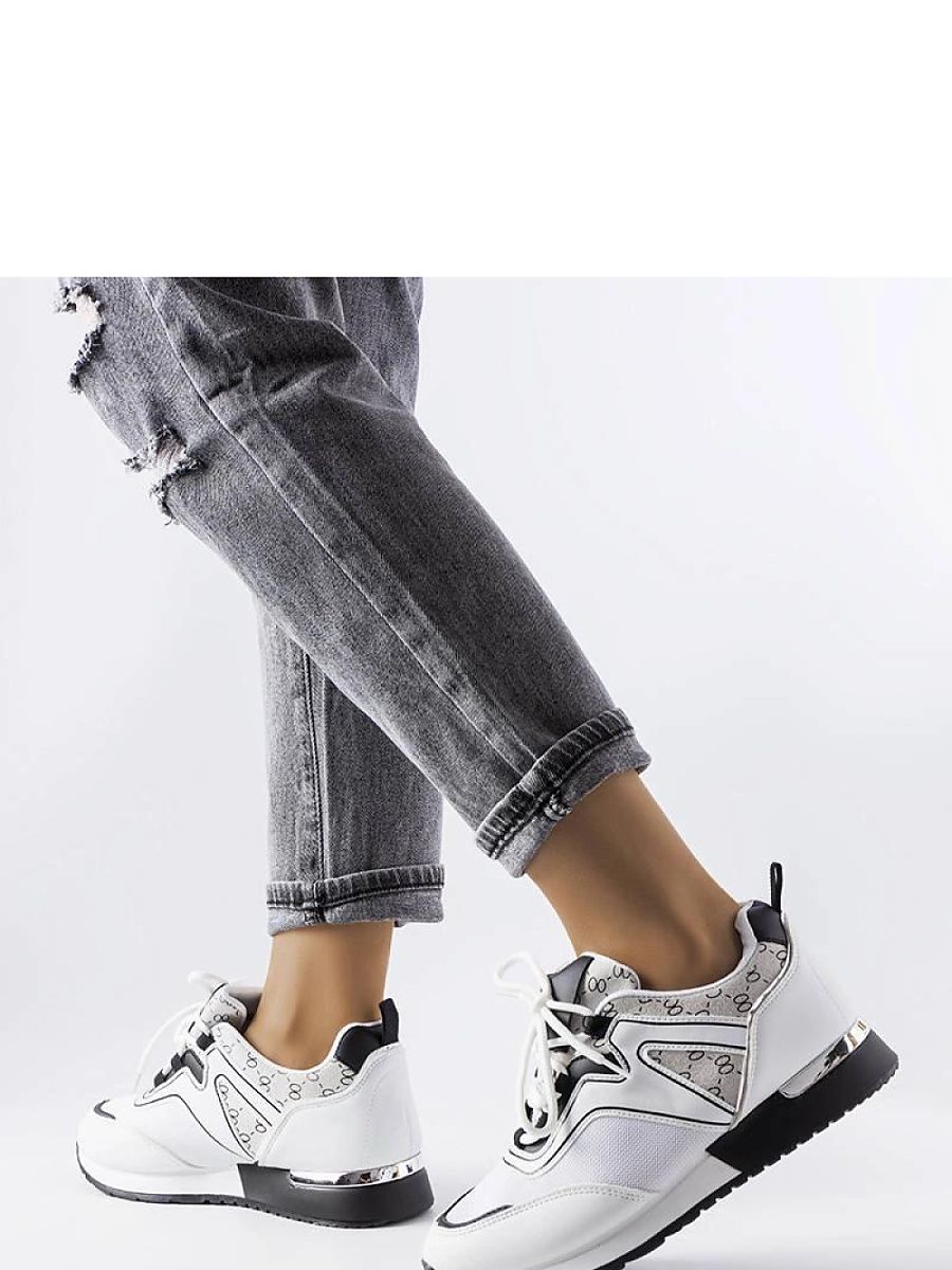 Białe sneakersy ze złotymi elementami Bedord - Solea - obrazek 3