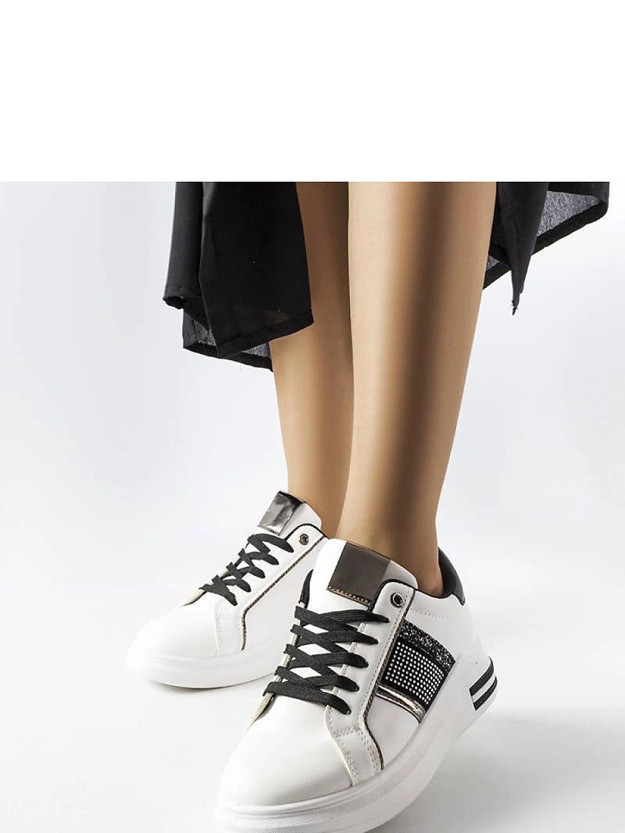 Biało-czarne sneakersy z cyrkoniami Xarles - Solea