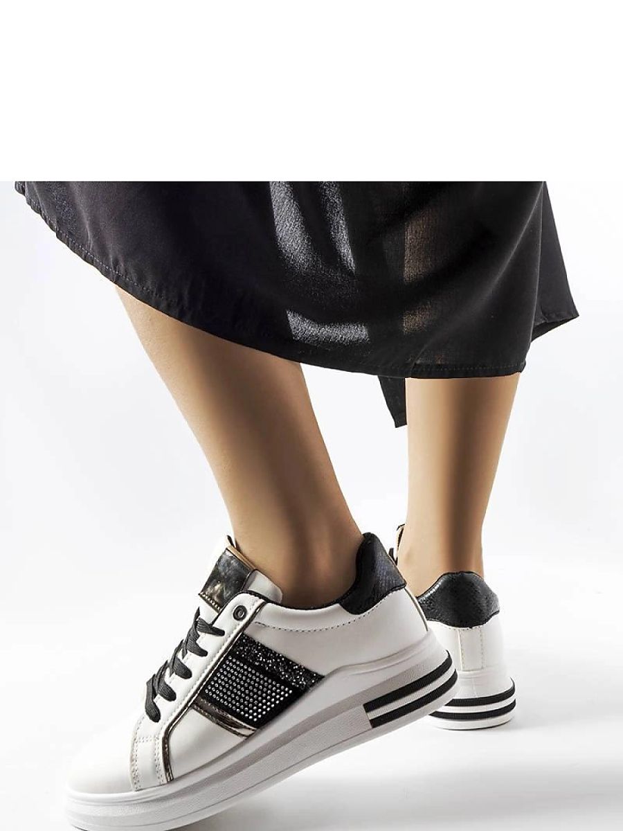 Biało-czarne sneakersy z cyrkoniami Xarles - Solea - obrazek 3