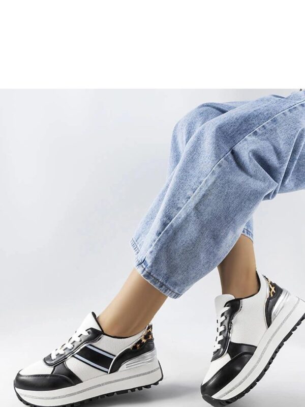 Czarne sneakersy z brokatowymi wstawlami Lang - Solea