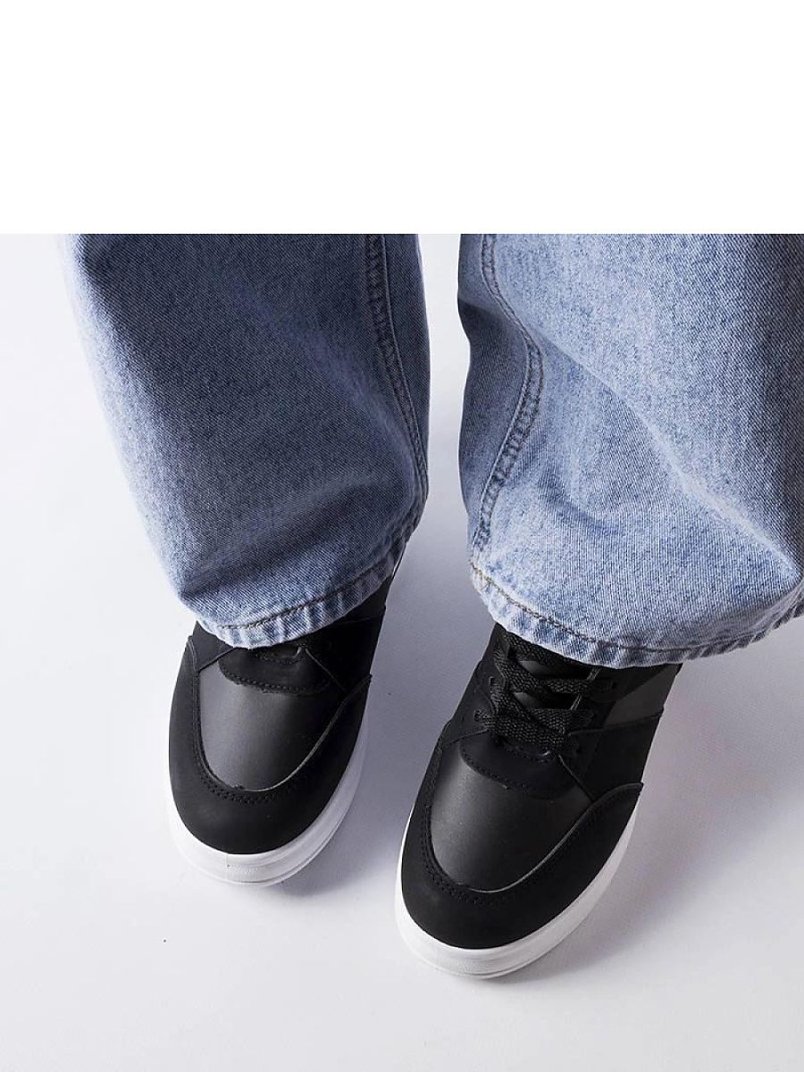 Czarne sneakersy na koturnie CinqMars - Solea - obrazek 2