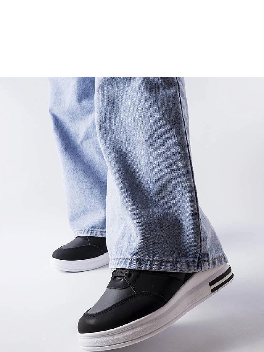 Czarne sneakersy na koturnie CinqMars - Solea - obrazek 3