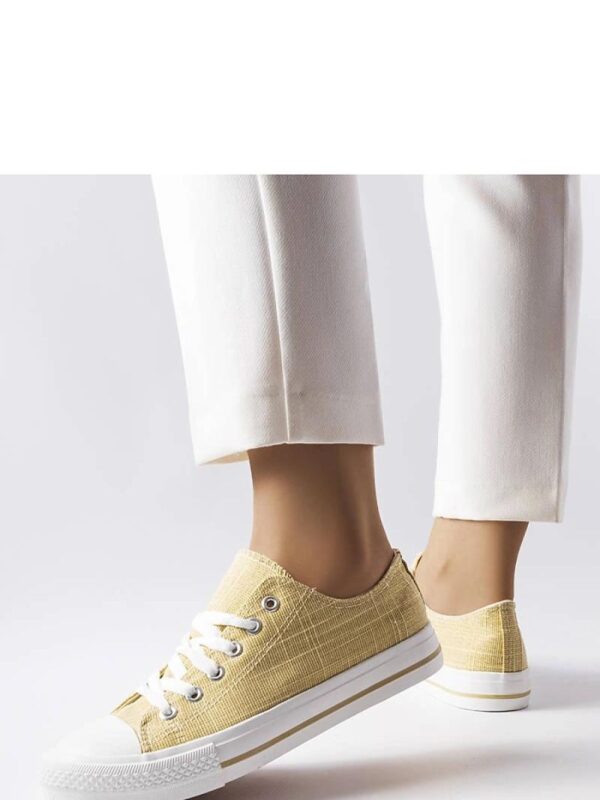 Złote błyszczące trampki Vignette - Solea