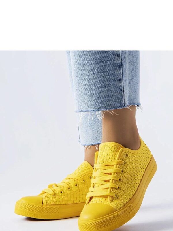 Żółte trampki z tkaniny plecionej Thibodeau - Solea