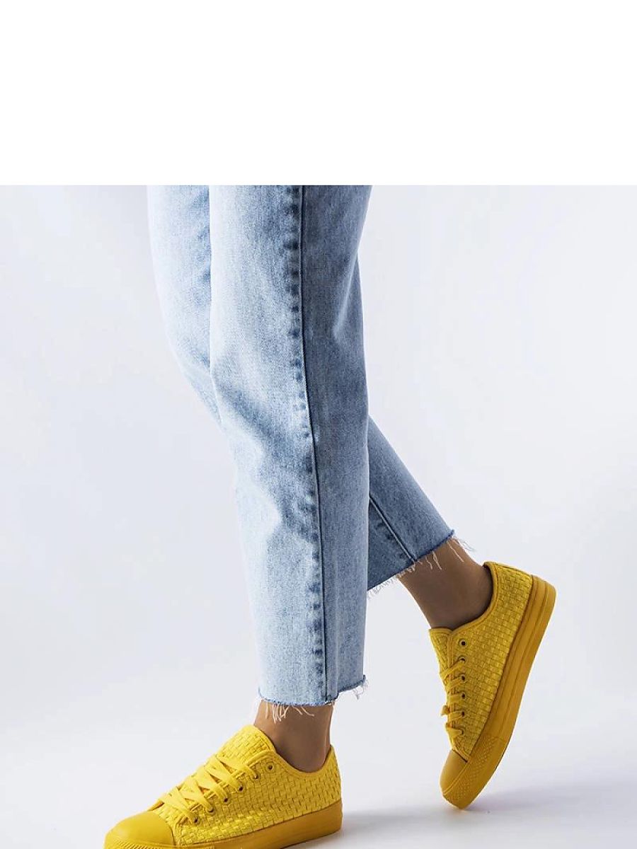 Żółte trampki z tkaniny plecionej Thibodeau - Solea - obrazek 2