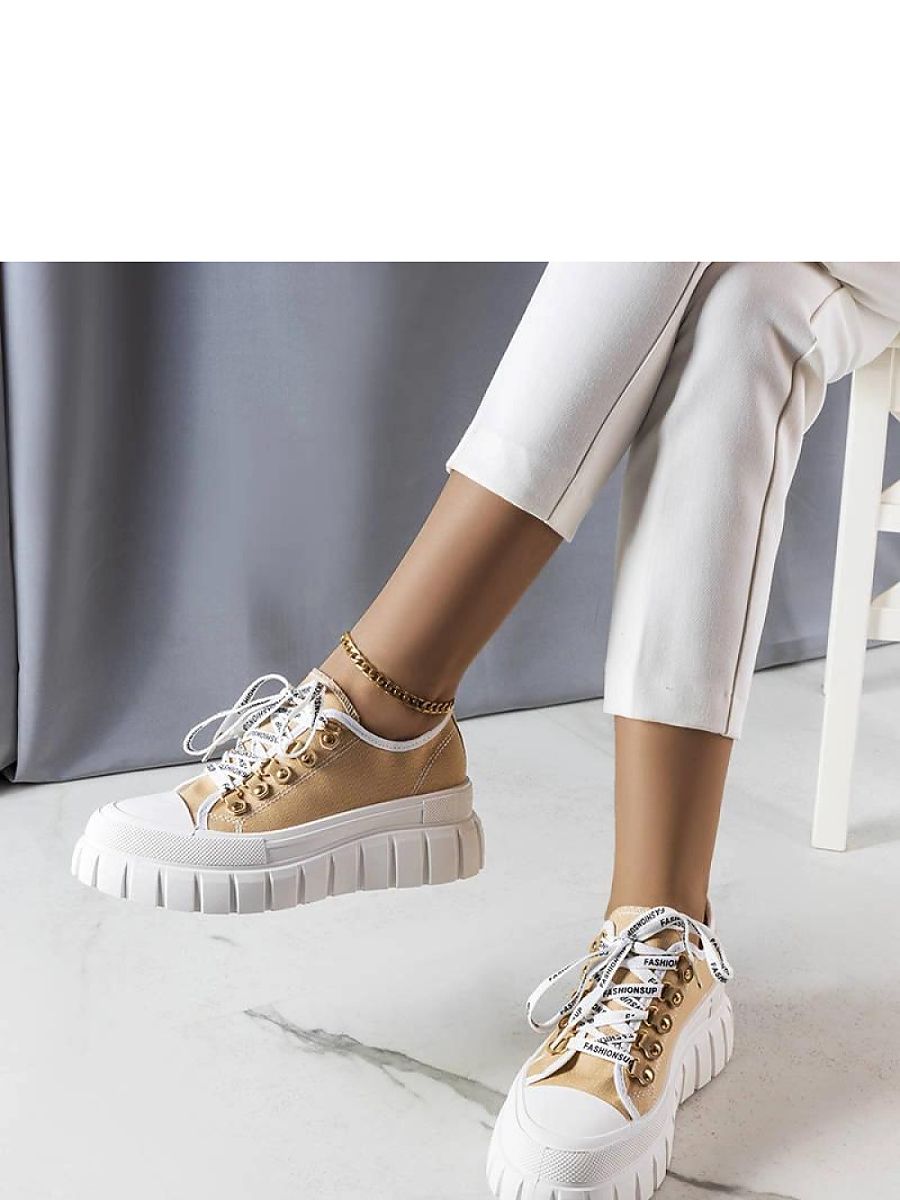 Beżowe trampki na platformie Toni - Solea - obrazek 2