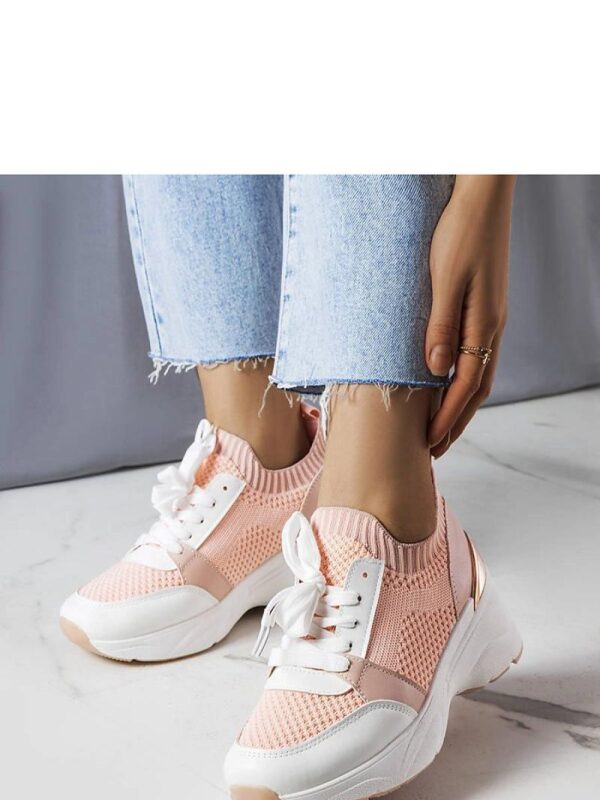 Różowe sneakersy na koturnie Ann - Solea