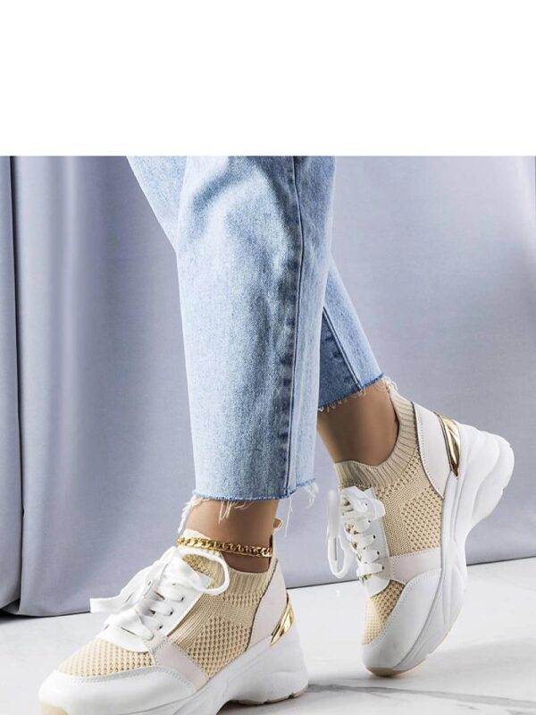 Beżowe sneakersy na koturnie Ann - Solea