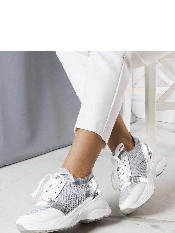 Szare sneakersy na koturnie Ann - Solea