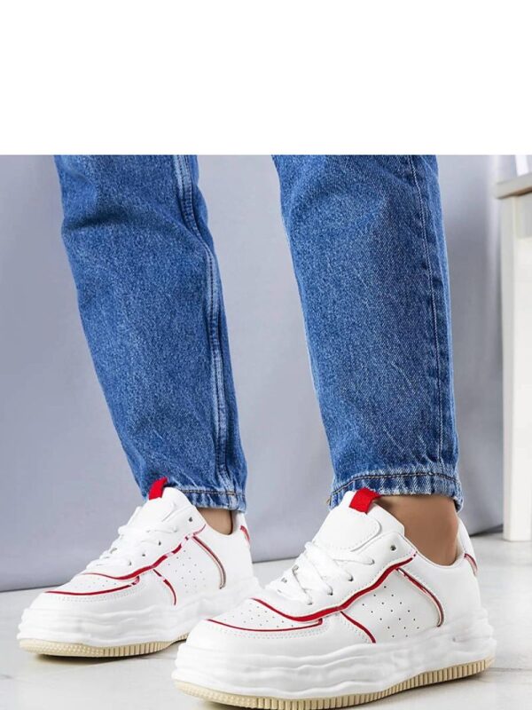 Białe sneakersy z czerwonymi wstawkami Nettie - Solea