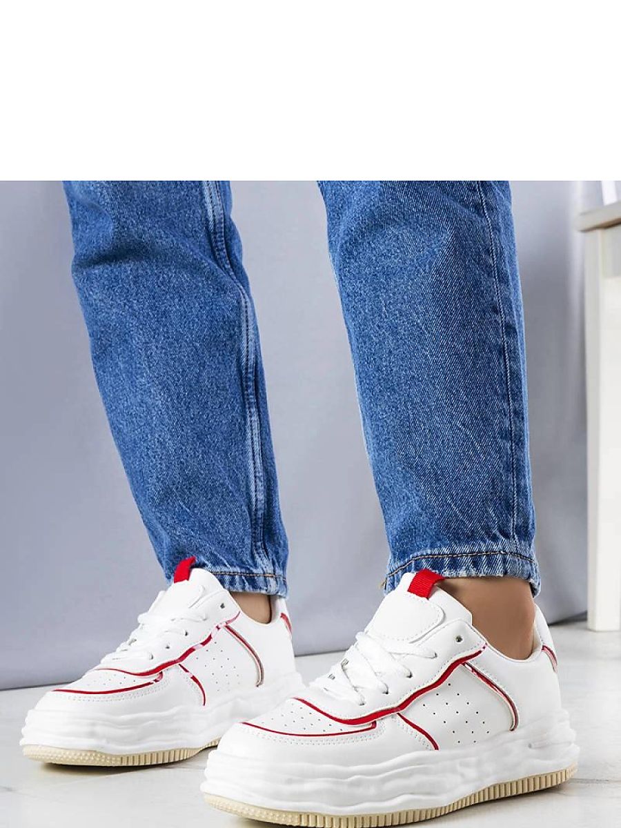 Białe sneakersy z czerwonymi wstawkami Nettie - Solea