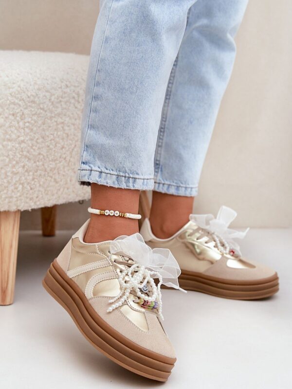 Buty Sportowe Model Vinness C3033 Beige/Gold - Step in style