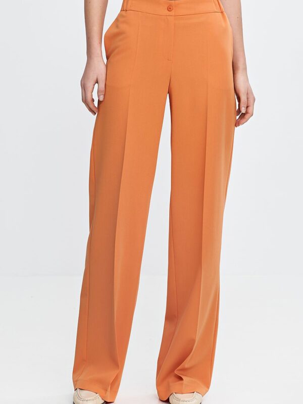 Spodnie wide leg z gumą w pasie SD113 Orange - Nife