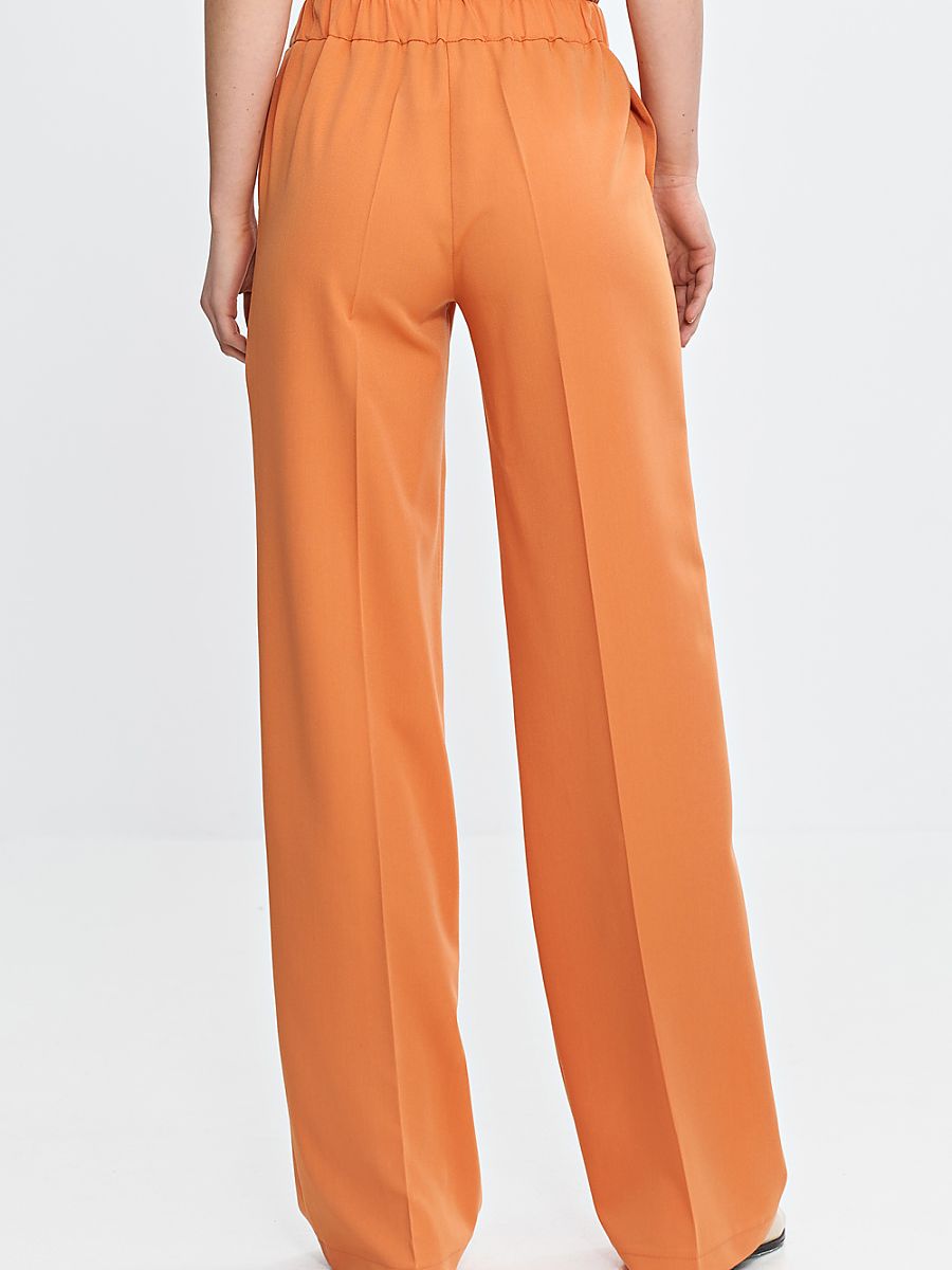 Spodnie wide leg z gumą w pasie SD113 Orange - Nife - obrazek 3