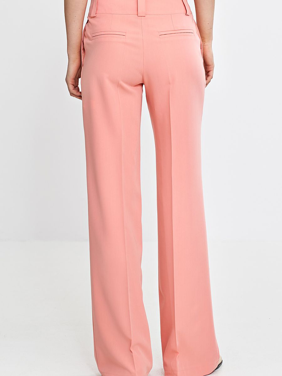 Spodnie wide leg z kantem SD112 Łosoś - Nife - obrazek 3