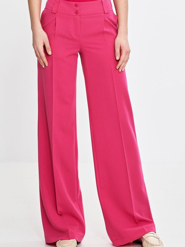 Spodnie wide leg z kantem SD112 Pink - Nife