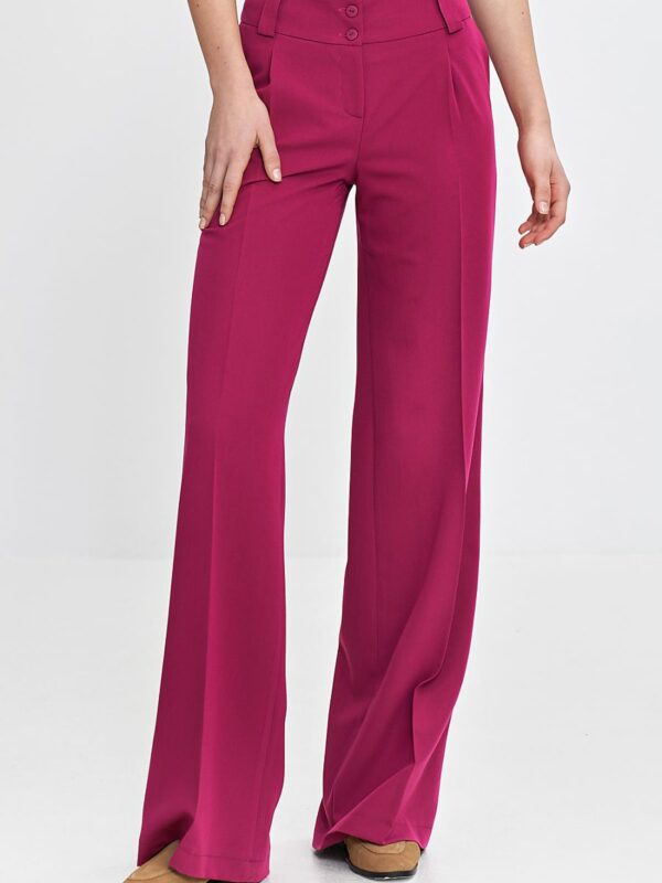 Spodnie wide leg z kantem SD112 Fuksja - Nife