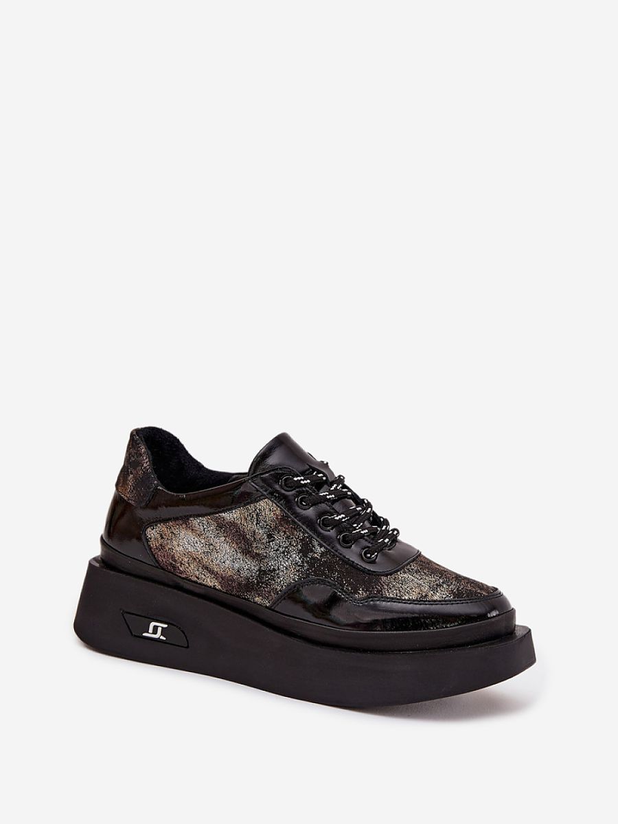 Półbuty Model Artiker 57C2042 Black/Gold - Step in style - obrazek 2