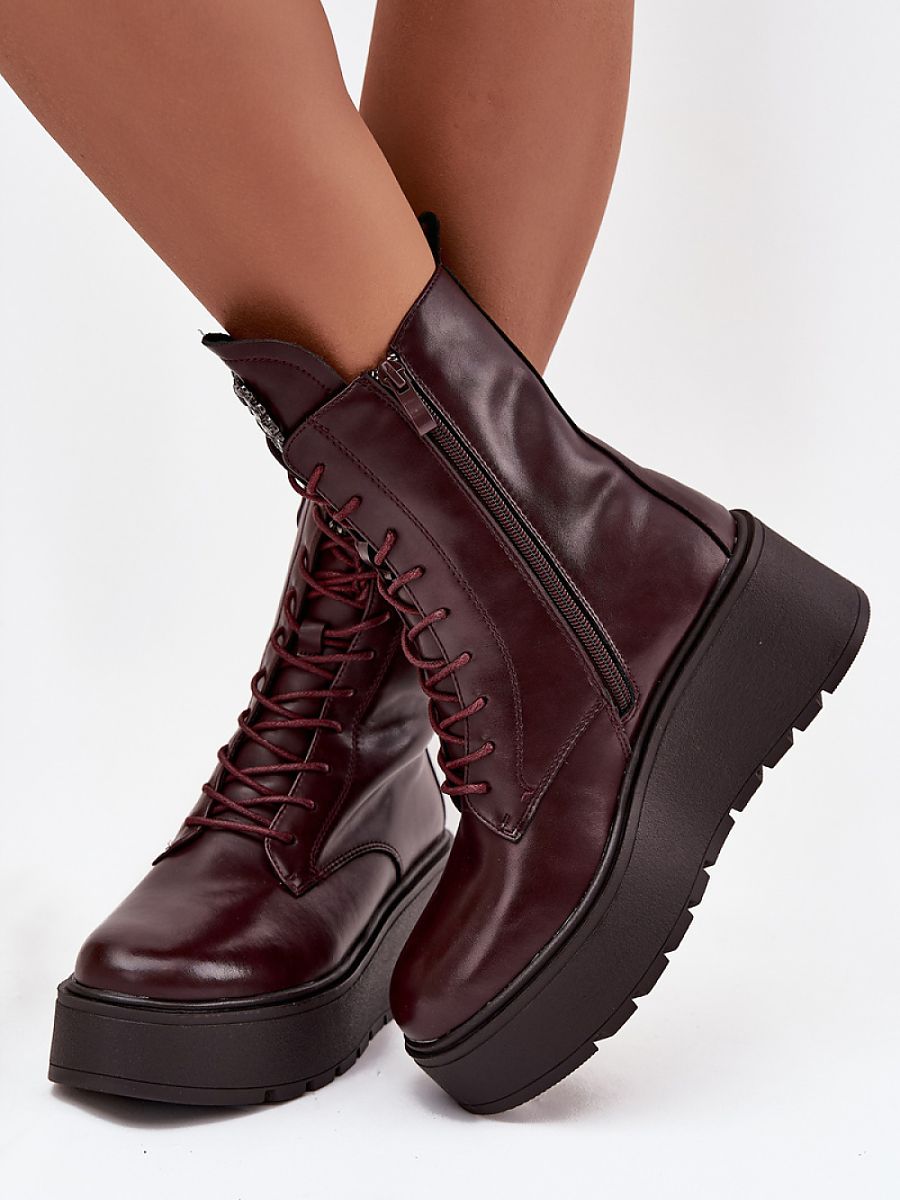 Botki Model Ulrika SFY2478-19 Bordo - Step in style - obrazek 3