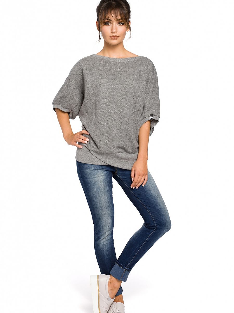 Bluza Damska Model B048 Grey - BeWear - obrazek 2