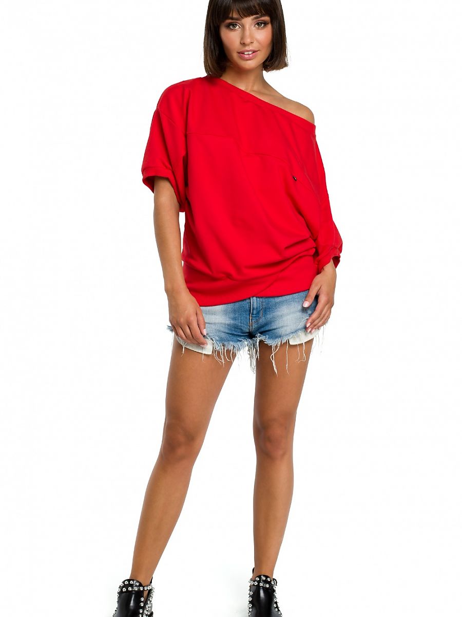 Bluza Damska Model B079 Red - BeWear - obrazek 2