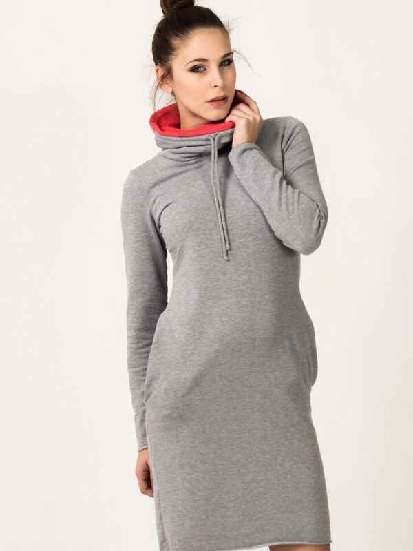 Sukienka Model Kaja 9 Light Grey/Coral - Tessita