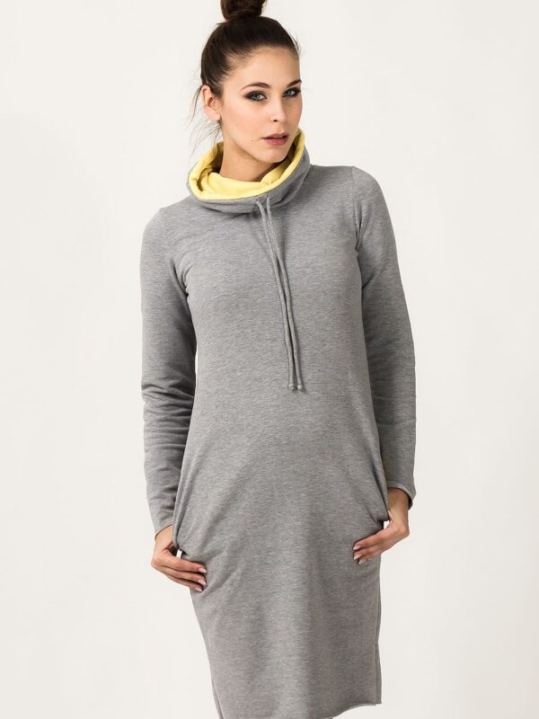 Sukienka Model Kaja 8 Light Grey/Yellow - Tessita
