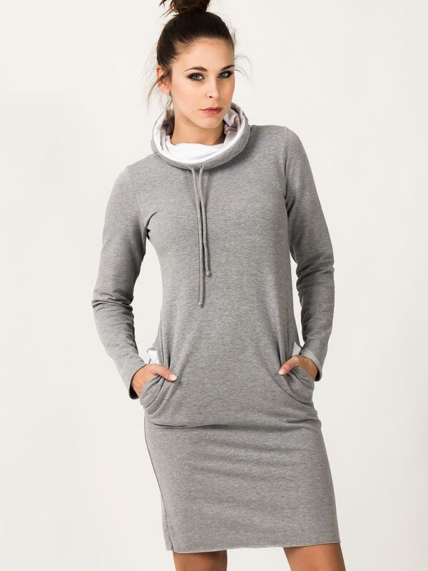 Sukienka Model Kaja 7 Light Grey/White - Tessita