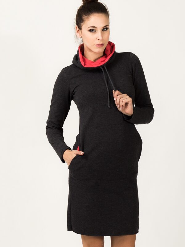 Sukienka Model Kaja 6 Dark Grey/Coral - Tessita