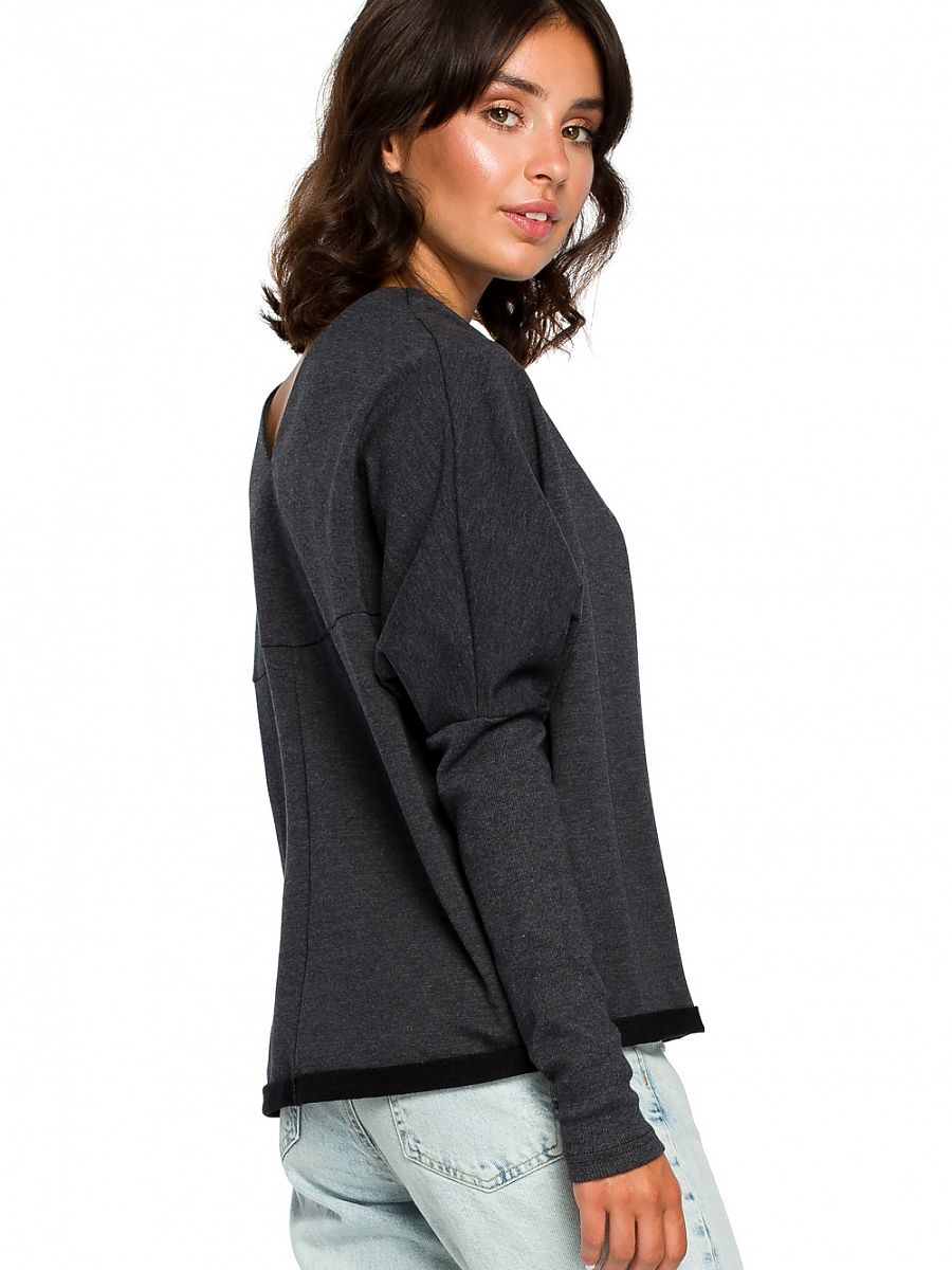 Bluza Damska Model B094 Grafit - BeWear - obrazek 3