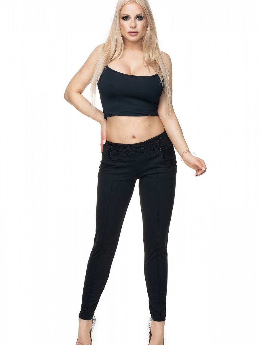 Spodnie Damskie Model 0105 Black - PeeKaBoo - obrazek 2