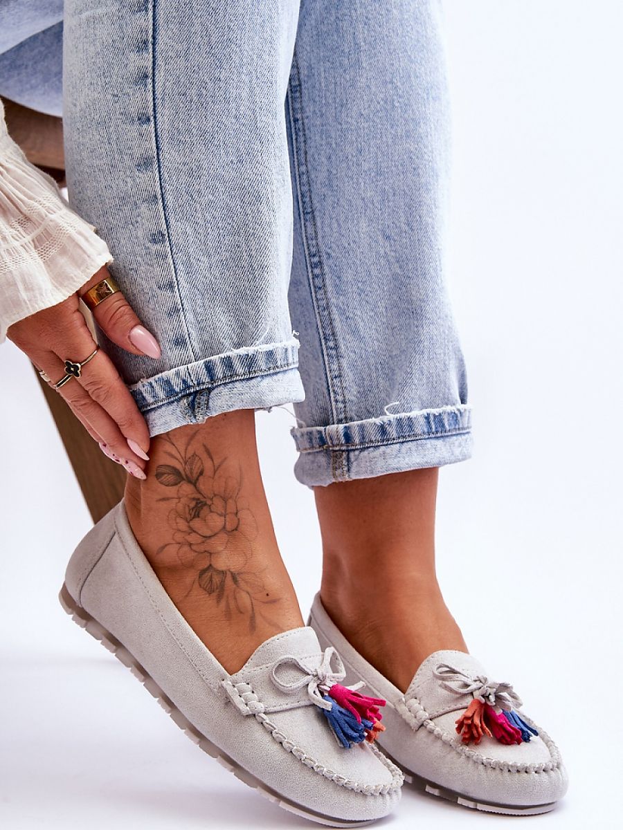 Mokasyny Model Dorine GS37 Grey - Step in style