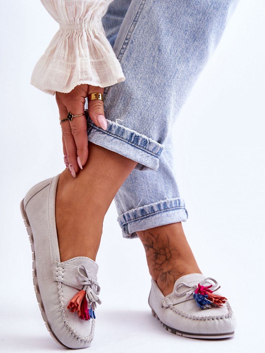 Mokasyny Model Dorine GS37 Grey - Step in style - obrazek 2