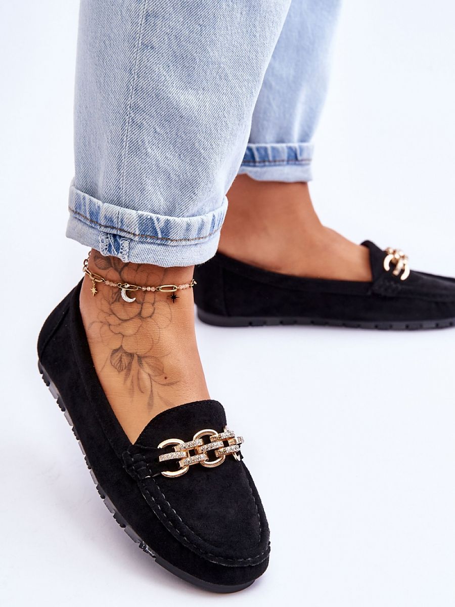 Mokasyny Model Sorento JU053 Black - Step in style - obrazek 3