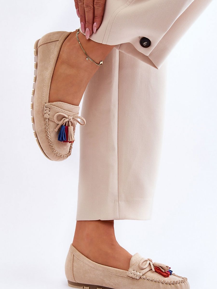 Mokasyny Model Dorine GS37 Beige - Step in style - obrazek 3