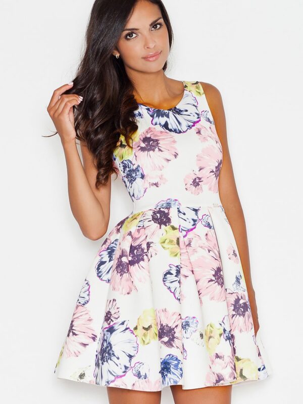 Sukienka Model 386 Ecru/Flowers - Figl