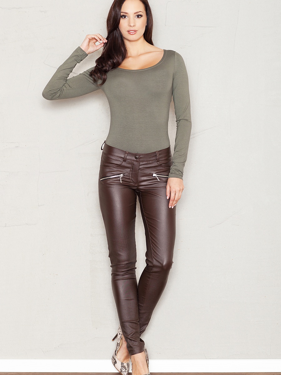 Spodnie Damskie Model 361 Brown - Figl - obrazek 2