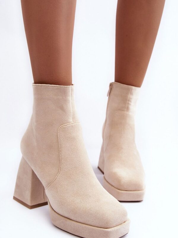 Botki Model Abnous NS293P Light Biege - Step in style