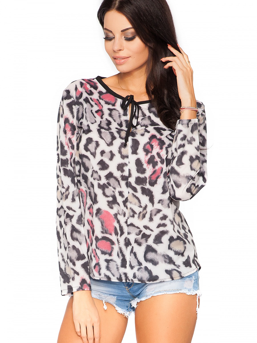 Bluzka Model Kornelia 6 Panterka/Black - Tessita